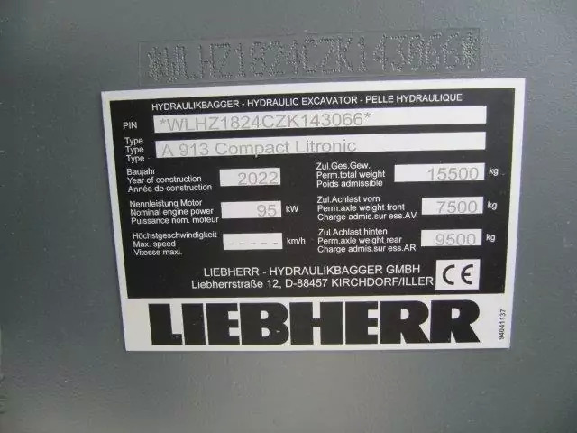 מחפר סורק 2022 Liebherr A 913 Compact G6.0-D: תמונה 12