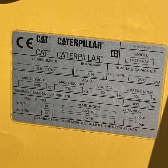 הַחכָּרָה  Caterpillar EP25K-PAC Caterpillar EP25K-PAC: תמונה 10