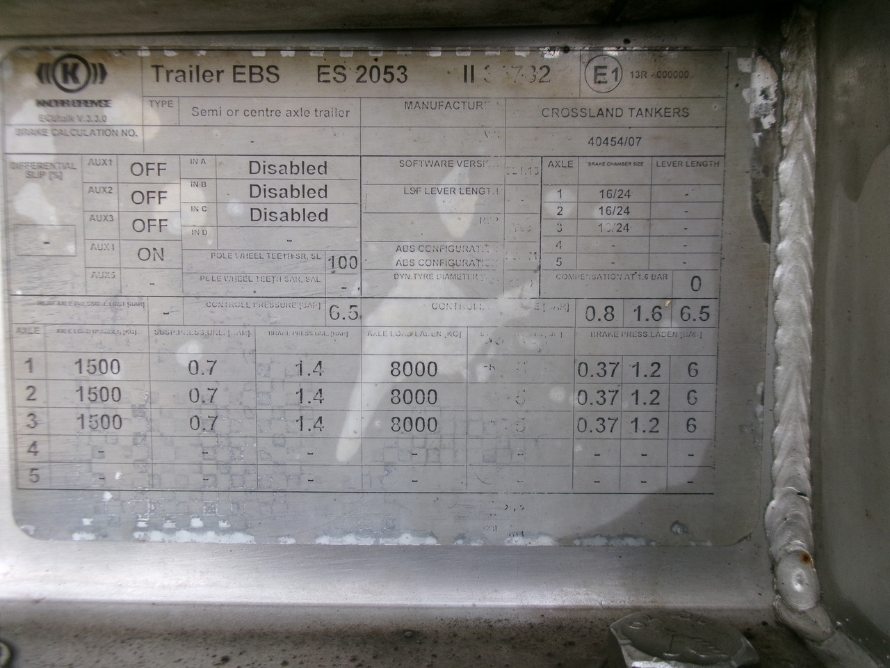 סמיטריילר מכל עבור הובלה של ביטומן Crossland Bitumen tank inox 33 m3 / 1 comp + compressor + ADR L4BN: תמונה 20