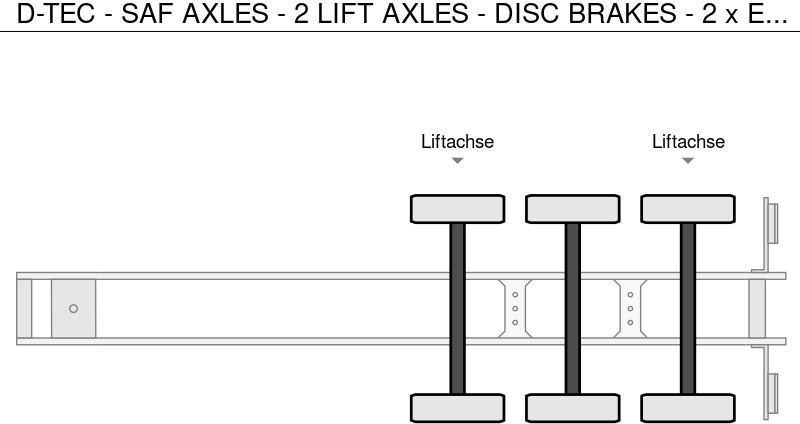 סמיטריילר מוביל מכולות/ החלפת גוף D-Tec - SAF AXLES - 2 LIFT AXLES - DISC BRAKES - 2 x EXTENDABLE -: תמונה 6