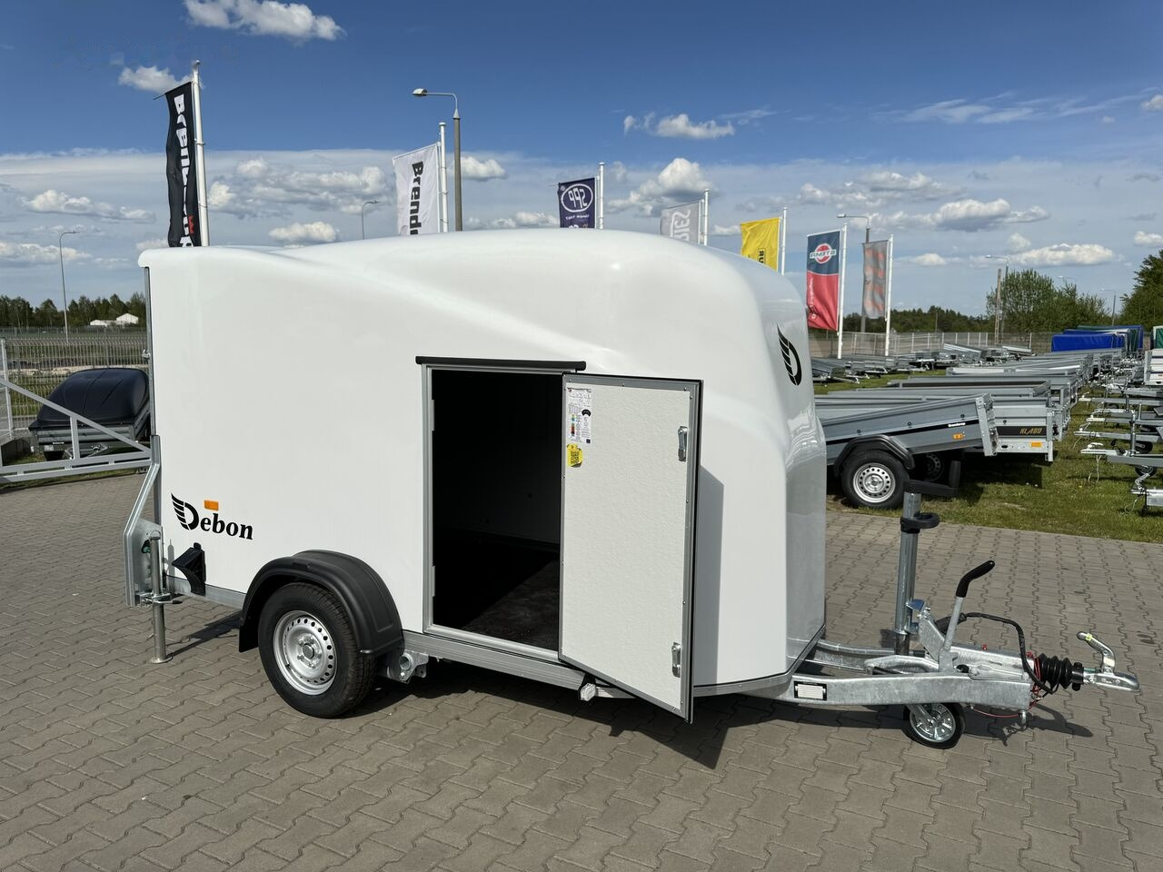 חָדָשׁ קרון נגרר בתיבה סגורה Debon Cargo 1300 + side doors 1.3T GVW trailer cargo van box white: תמונה 19