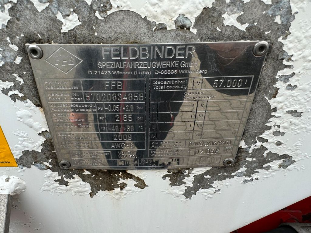 סמיטריילר Silo Feldbinder KIP 57.3 Silo 57.000 L 3 Achse ADR: תמונה 15