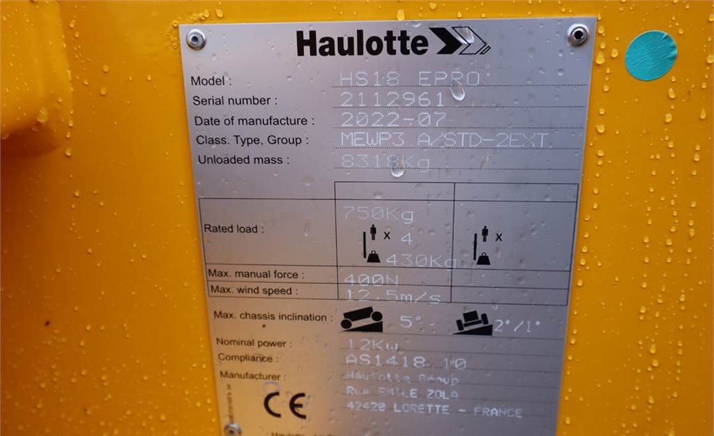 מעלית מספריים Haulotte HS18EPRO Valid Inspection, *Guarantee! Full Electr: תמונה 11
