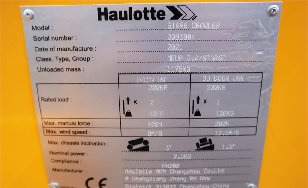 זרוע מרפקי Haulotte STAR 6 CRAWLER Valid inspection, *Guarantee! Non M: תמונה 6