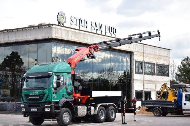 משאית צד נופל/ שטוחה, משאית מנוף IVECO TRAKKER 6x6 PALFINGER PK 44002 Crane Kran Euro 6: תמונה 8