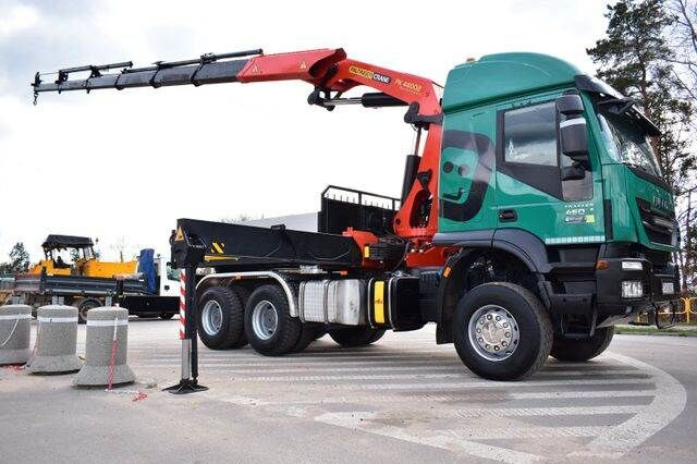 משאית צד נופל/ שטוחה, משאית מנוף IVECO TRAKKER 6x6 PALFINGER PK 44002 Crane Kran Euro 6: תמונה 4