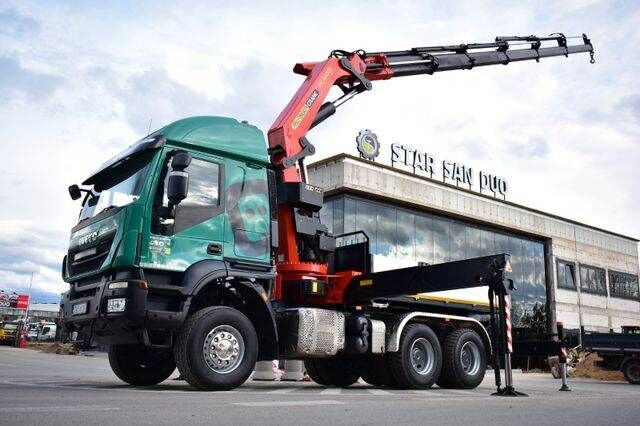 משאית צד נופל/ שטוחה, משאית מנוף IVECO TRAKKER 6x6 PALFINGER PK 44002 Crane Kran Euro 6: תמונה 10