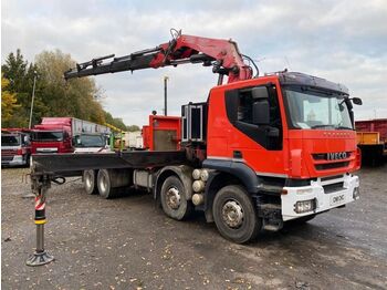 משאית צד נופל/ שטוחה, משאית מנוף Iveco Trakker 340T45 8X4 RHD + FASSI F510A.25 MET REMO: תמונה 1