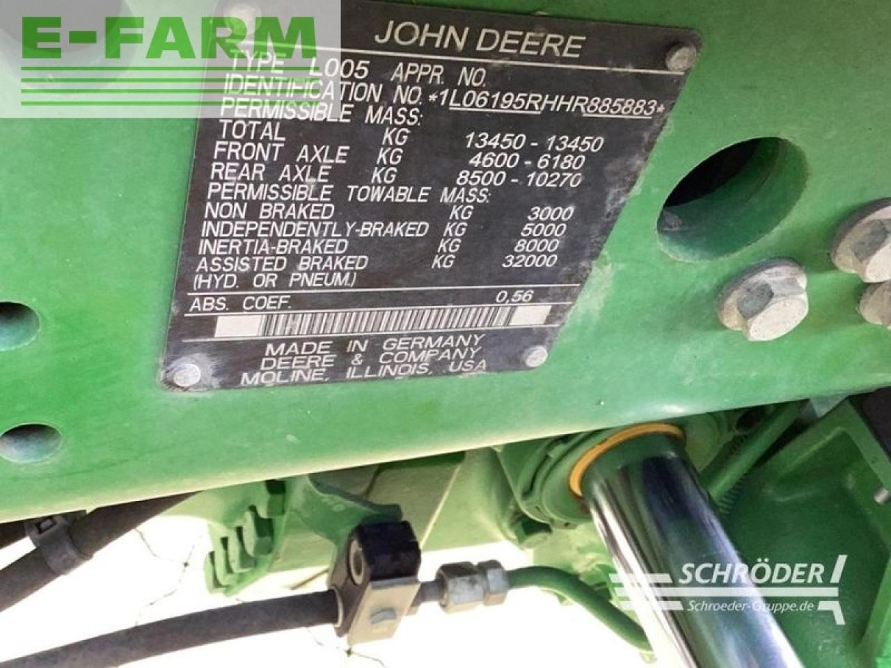 טרקטור חקלאי John Deere 6195 r: תמונה 5