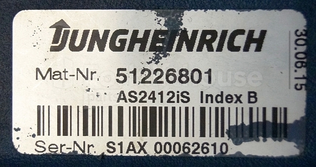 ECU עבור ציוד לטיפול בחומרים Jungheinrich 51226801 Rij/hef/stuur regeling  drive/lift/steering controller AS2412 i S index B Sw. 2,07 51419306 sn. S1AX00062610 from ECE225 year 2015: תמונה 2