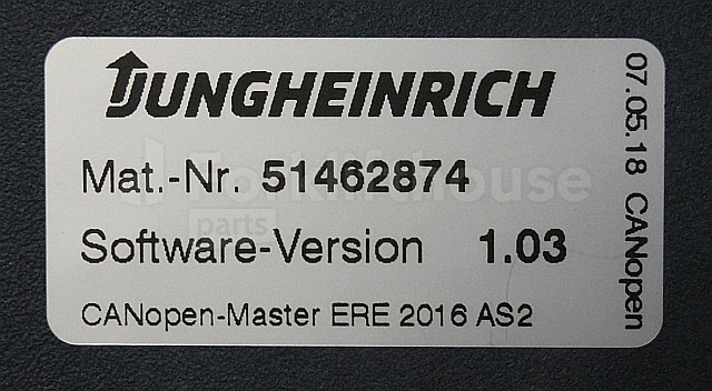 ECU עבור ציוד לטיפול בחומרים Jungheinrich 51226801 Rij/hef/stuur regeling  drive/lift/steering controller AS2412 i S index C Sw 1,03 51462874 sn. S1AX00118579 from ERE 125 year 2018: תמונה 3