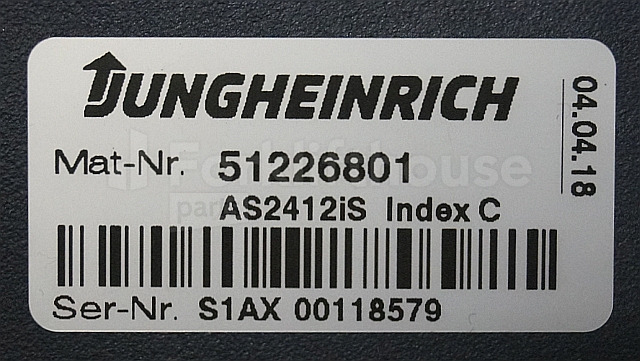 ECU עבור ציוד לטיפול בחומרים Jungheinrich 51226801 Rij/hef/stuur regeling  drive/lift/steering controller AS2412 i S index C Sw 1,03 51462874 sn. S1AX00118579 from ERE 125 year 2018: תמונה 2