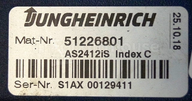 ECU עבור ציוד לטיפול בחומרים Jungheinrich 51226801 Rij/hef/stuur regeling  drive/lift/steering controller AS2412 i S index C  sn. S1AX00129411 from ERE125  year 2018: תמונה 2