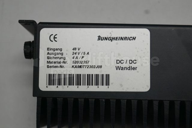 מערכת חשמל עבור ציוד לטיפול בחומרים Jungheinrich 52032357 Omvormer Transformer 48V -> 24V/5A for EKS310 sn. KAMO772302J08: תמונה 2