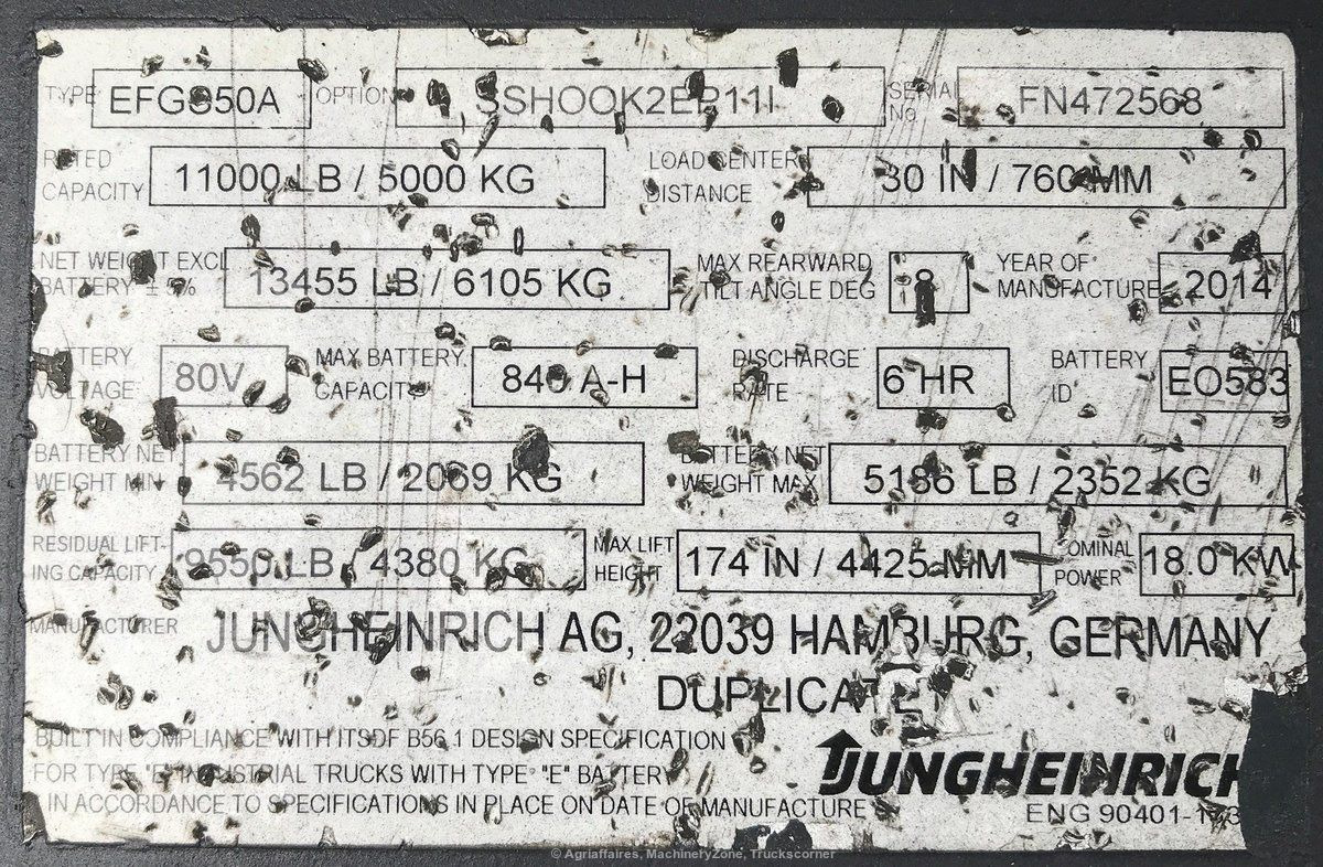 מלגזה חשמלית Jungheinrich EFG S50: תמונה 8