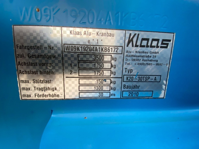 עגורן לכל שטח Klaas K20-30 TS Premium, Dakdekker bouwkraan: תמונה 20