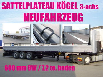 Kögel SN 24 / PLATEAU / plattform / baustoffe / STAHL - סמיטריילר צד נופל/ שטוח