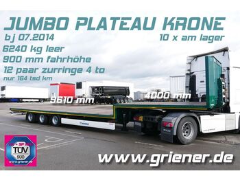 סמיטריילר צד נופל/ שטוח Krone SD 27/ JUMBO PLATEAU 6240 kg / 4 to ZURRINGE !!!: תמונה 1