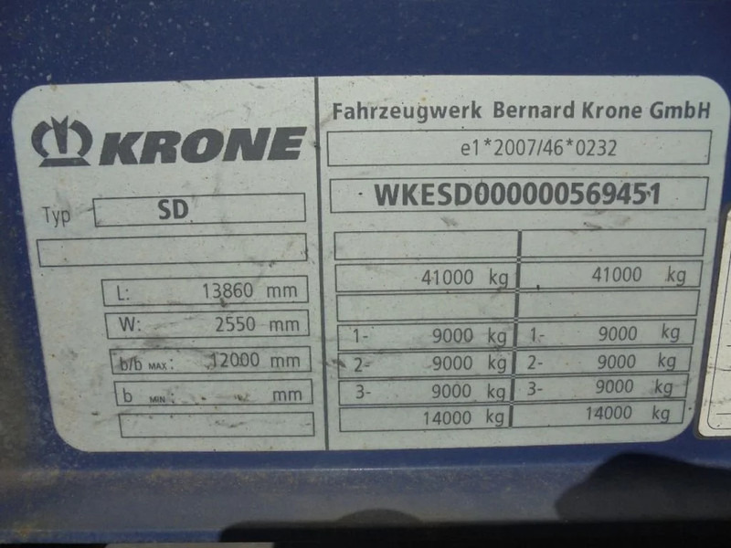 סמיטריילר צד נופל/ שטוח Krone SD RONGEN TRAILER 85 X IN STOCK: תמונה 20