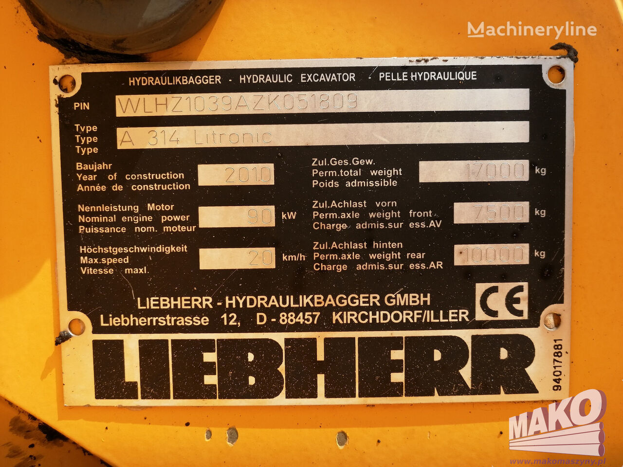 מחפר גלגלים Liebherr A314: תמונה 11