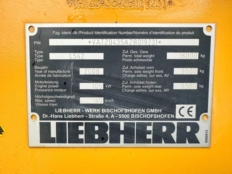 מעמיס גלגלים Liebherr L542 - German Machine / CE + EPA: תמונה 18