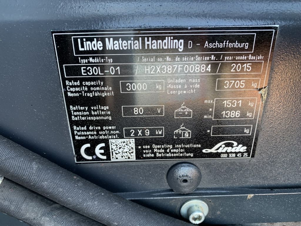 מלגזה חשמלית Linde E30L-01: תמונה 4