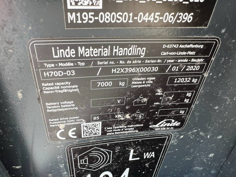 מלגזת סולר Linde H70 D-3 - Excellent Condition / CE Certified: תמונה 13