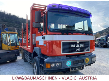 משאית עץ, משאית מנוף MAN 33.403  Holztransporter mit Kran PENZ: תמונה 2