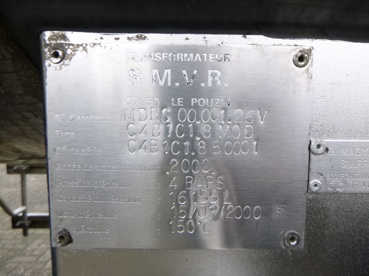 סמיטריילר מכל עבור הובלה של כימיקלים Magyar Sulphur tank inox LGBV 16 m3 / 1 comp ADR 30-05-2024: תמונה 12