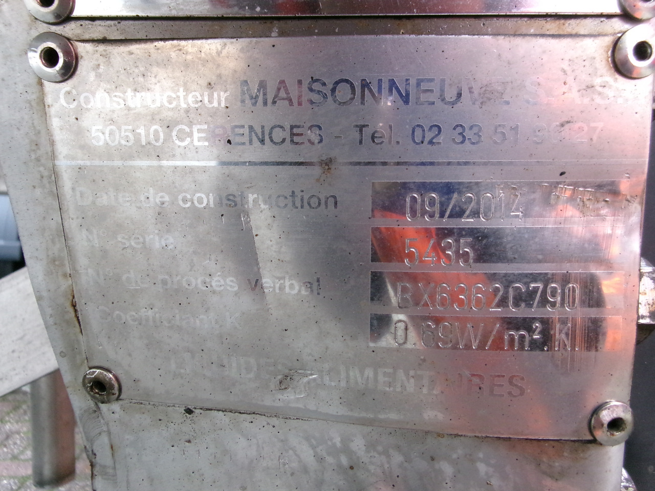 סמיטריילר מכל עבור הובלה של מזון Maisonneuve Food tank inox 30 m3 / 1 comp: תמונה 20