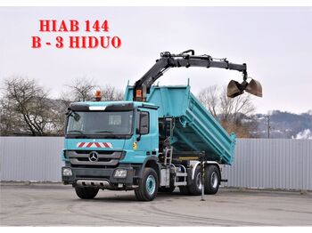 מזהיר, משאית מנוף Mercedes-Benz ACTROS 2641*HIAB 144B-3 HIDUO/FUNK+BORDMATIC*6x4: תמונה 1