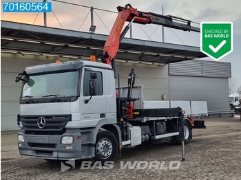 משאית צד נופל/ שטוחה, משאית מנוף Mercedes-Benz Actros 1832 4X2 Hartholz-Boden Euro 5 Palfinger PK15500: תמונה 1