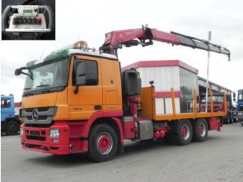 משאית צד נופל/ שטוחה Mercedes-Benz Actros 2646 L 6x4  Pritsche Kran Fassi 360 36m/t: תמונה 1