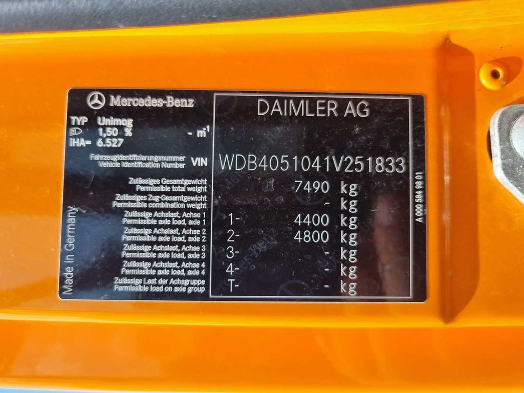 כלי רכב מסחרי מזהיר Mercedes-Benz Unimog U318 4x4 Hydraulik, Klima, Zapfwelle: תמונה 14
