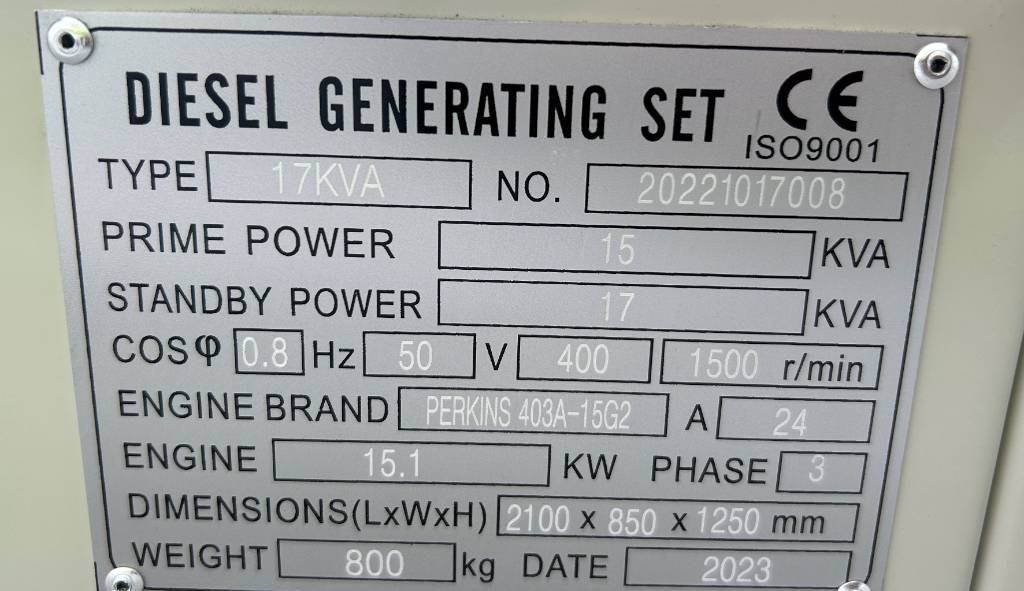 ערכת גנרטורים Perkins 403A-15G2 - 17 kVA Generator - DPX-19800.1: תמונה 4