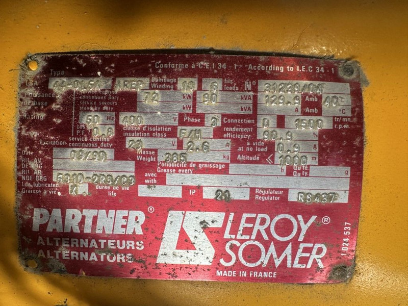 ערכת גנרטורים Perkins SDMO Leroy Somer 90 kVA generatorset ex emergency: תמונה 12
