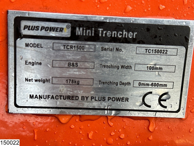 מחפר Plus Power TCR1500 chain excavator 0mm-600mm: תמונה 8
