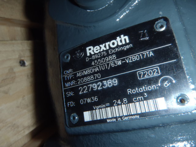 מנוע הידרולי עבור מכונת בנייה Rexroth A6VM80HA1U1/63W-VZB017TA -: תמונה 3