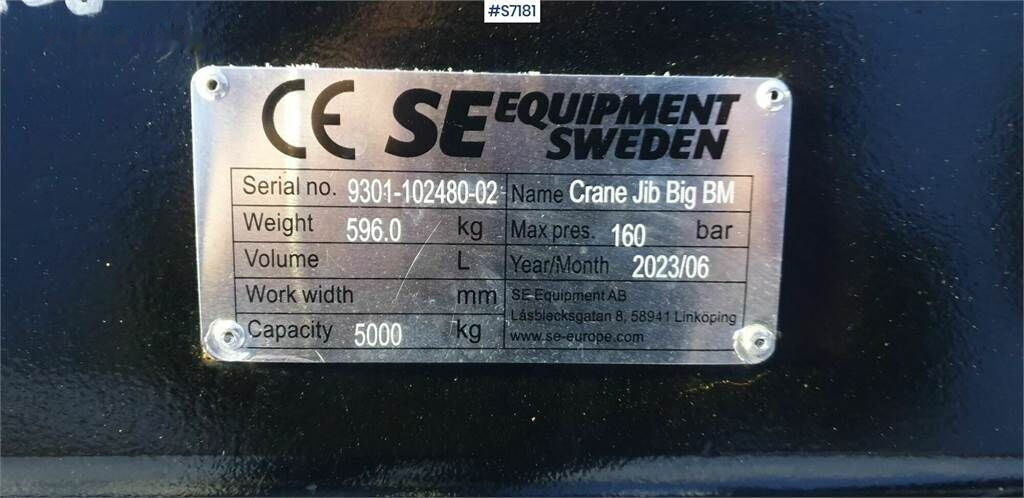 זרוע עבור מלגזה SE Equipment Kranarm: תמונה 5