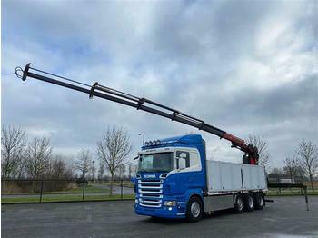 משאית צד נופל/ שטוחה Scania R620 8x4 EURO 4 WITH HMF1823 -K5 CRANE KRAN: תמונה 1
