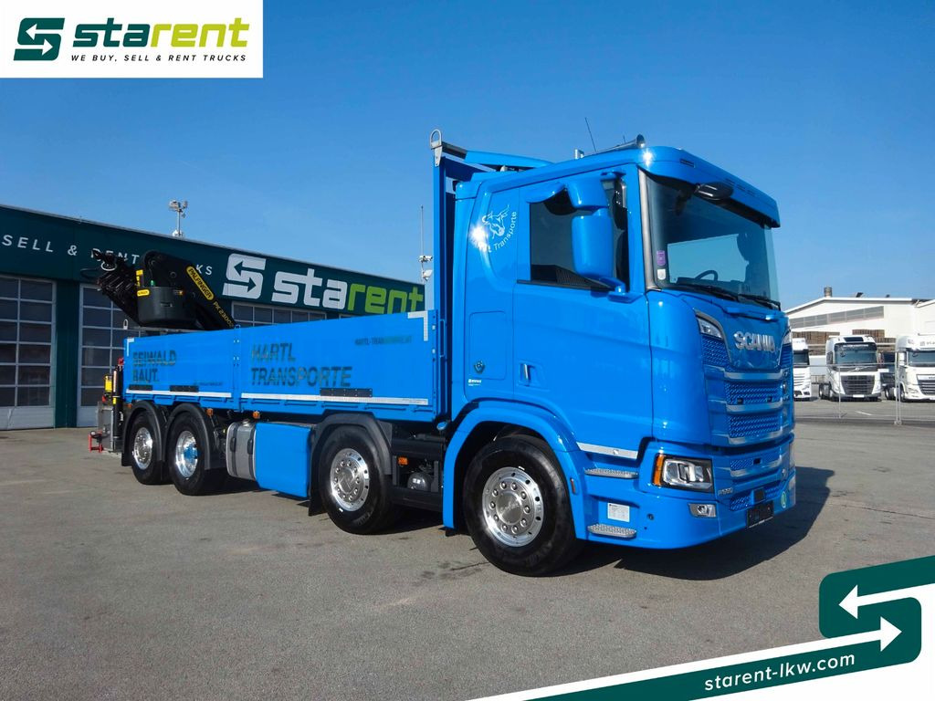 משאית מנוף, משאית צד נופל/ שטוחה Scania R660 V8, Palfinger PK 23002 SH, Liftachse: תמונה 4