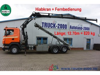 משאית מערכת כבלים, משאית מנוף Scania R 340 Seil-Abrollkipper mit Hiab Ladekran + FB: תמונה 1