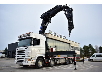 משאית מנוף, משאית צד נופל/ שטוחה Scania R 440 8x2 HMF 8520 CRANE 35 METERS !!! KRAN: תמונה 2