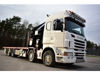 משאית מנוף, משאית צד נופל/ שטוחה Scania R 440 8x2 HMF 8520 CRANE 35 METERS !!! KRAN: תמונה 4