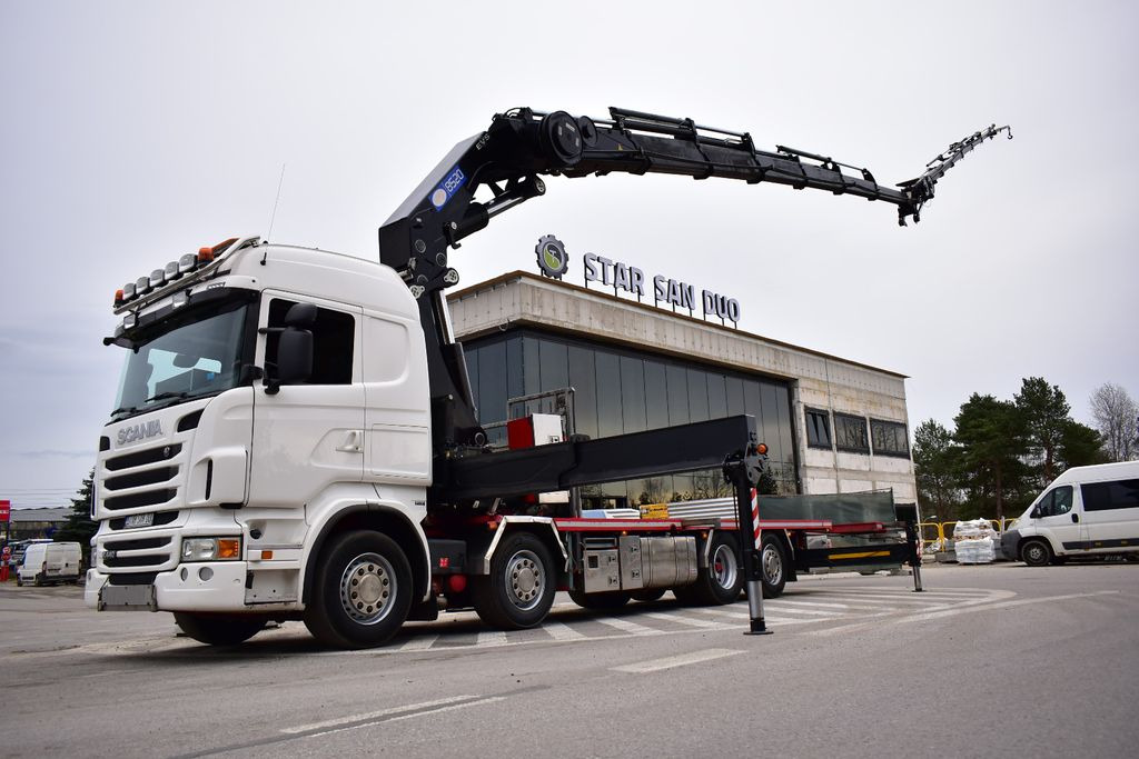 משאית מנוף, משאית צד נופל/ שטוחה Scania R 440 8x2 HMF 8520 CRANE 35 METERS !!! KRAN: תמונה 17