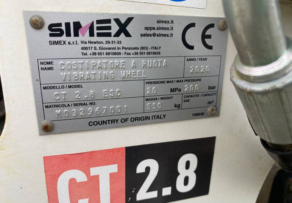 רולר Simex CT 2.8 ESC Vibrating Compactor Wheel: תמונה 7
