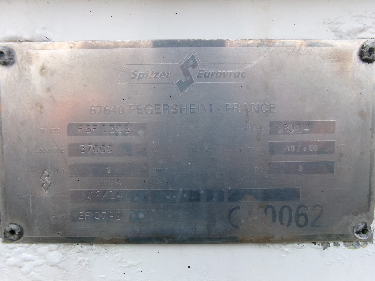 סמיטריילר מכל עבור הובלה של קמח Spitzer Powder tank alu 37 m3 / 1 comp: תמונה 11