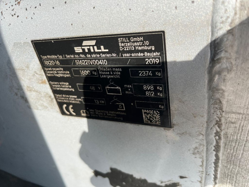 מלגזה חשמלית Still RX20-16 RX20-16 triplo520 freelift sideshift 2019 NEW MODEL!: תמונה 17