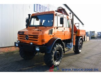 משאית צד נופל/ שטוחה Unimog U5000 L 4x4 DoKa Atlas Kran 120.2E 12m=750kg AHK: תמונה 1
