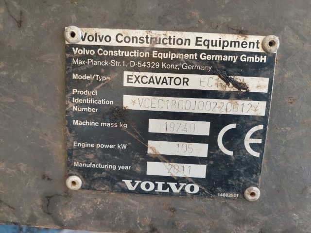 מחפר סורק Volvo EC180DL: תמונה 17